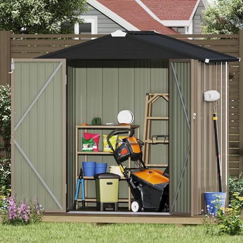 6x4 FT Outdoor Storage Shed (Brown / 6x4 FT)