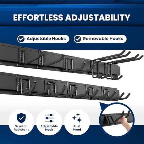 64'' All Metal Garage Tool Organizer Wall Mount (Black / 64" Alloy Steel)
