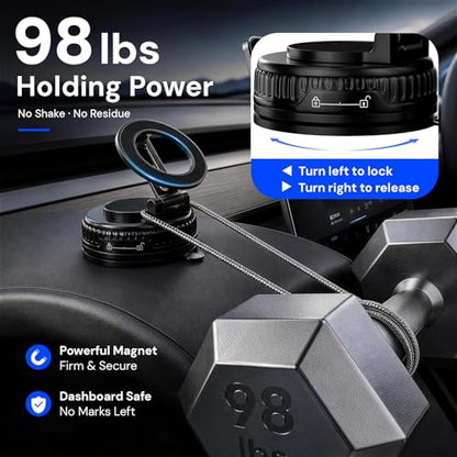 2026 Upgraded Magnetic Car Phone Mount for MagSafe (A. Upgrated J37-Black Base)