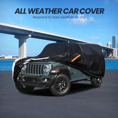 Multi Layer Car Cover Custom Fit for Jeep wrangler 4 Dr (Custom fit Jeep wrangle 4dr / SUV car cover)