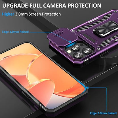 Heavy Duty Phone Case for 15 ProCase with Camera Cover (★ iPhone 15 Pro 【6.1 inches】 / Purple)