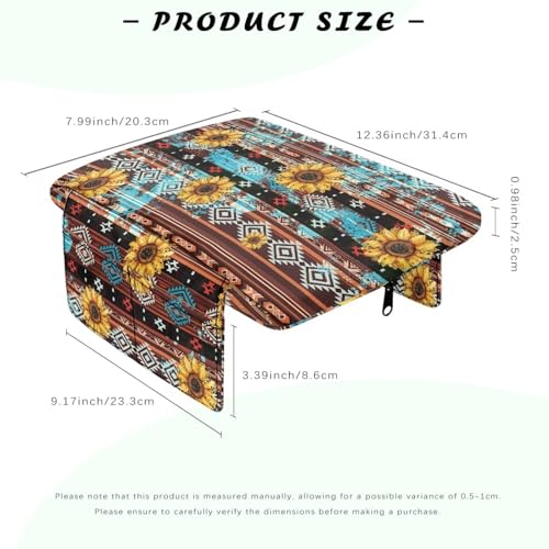 Aztec Sunflower Brown Car Center Console Cover Soft Non (Aztec Sunflower Brown)