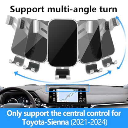Car Phone Holder for Toyota Sienna 2021 2022 2023 2024 Auto Interior Accessories Best Cell Phones Mount Cellphone Mobile Cradle Charging Navigation GPS Bracket Screen Stand Vehicle Accessory (for Toyota Sienna 2021-2024)