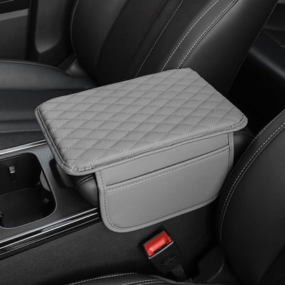 Memory Cotton Leather Car Armrest Box Pad (Grey)