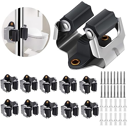 10 Pack Mop and Broom Holder Big Size Hanging 1 KG Extra (10 / Matte Black)