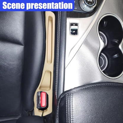 2PCS Car Seat Gap Filler Organizer (Beige)