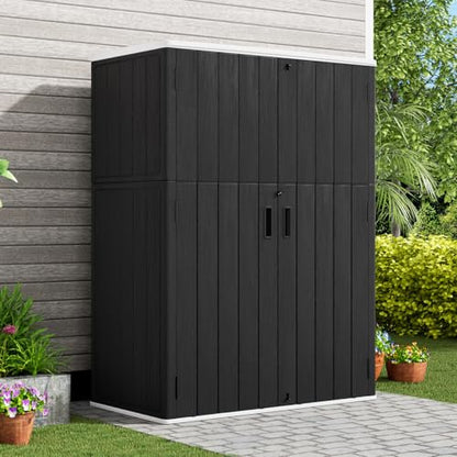 Outdoor Vertical Storage Shed (Black / 57 Cu.ft)