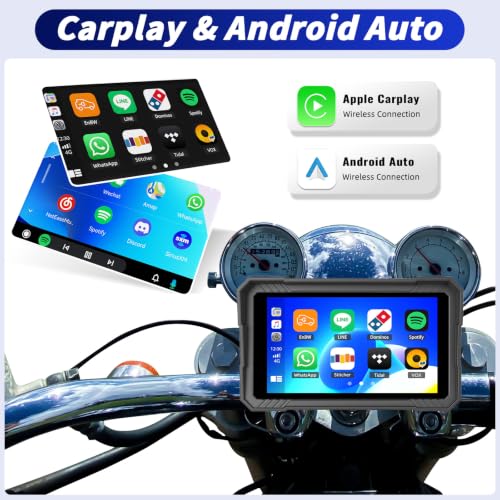 5 Inch Wireless Motorcycle Carplay GPS Navigation System
