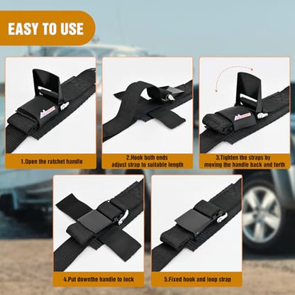 Tie Down Kits 2 PCS 2" x 48" Adjustable Boat Trailer Straps (2in x 48in Boat Trailer Straps)