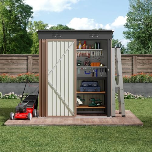 5' x 3' Outdoor Storage Shed (Brown / 5' x 3')