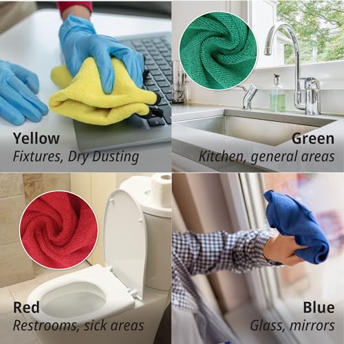 Premium Microfiber Cleaning Cloth 16"x16" (4 Colors)