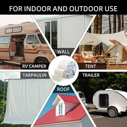 RV Roof Repair White Tape (4 Inch * 50 Feet *2)