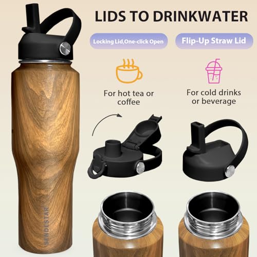40oz Stainless Steel Water Bottle (Wood / 40 Ounces)