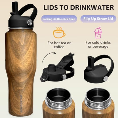 40oz Stainless Steel Water Bottle (Wood / 40 Ounces)