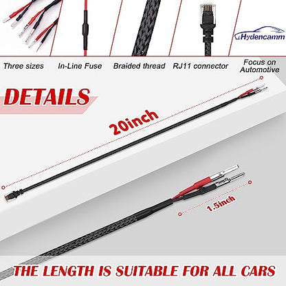 20" Upgrade Mirror Plug Wire Tap for Uniden (RJ11 - 20" Long)