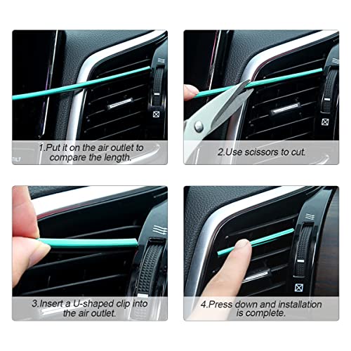 20PCS Bendable Car Air Vent Trim Strips (Carbon Fiber)