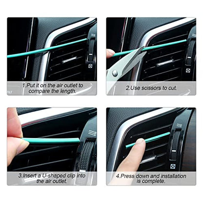 20PCS Bendable Car Air Vent Trim Strips (Carbon Fiber)