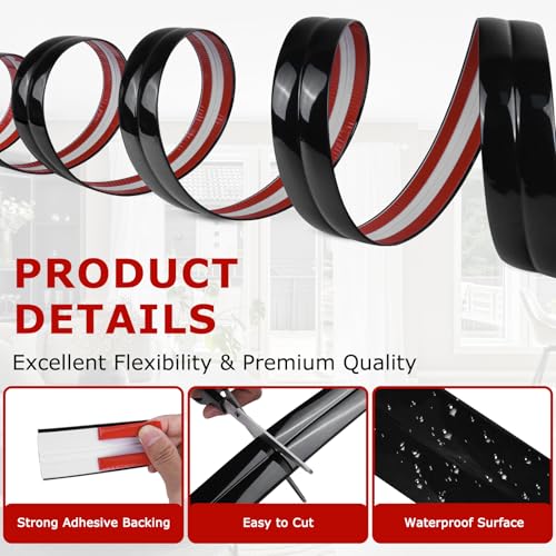 Wall Corner Protector Peel and Stick Corner Trim Molding (1.6 In x 20 Ft / Black)