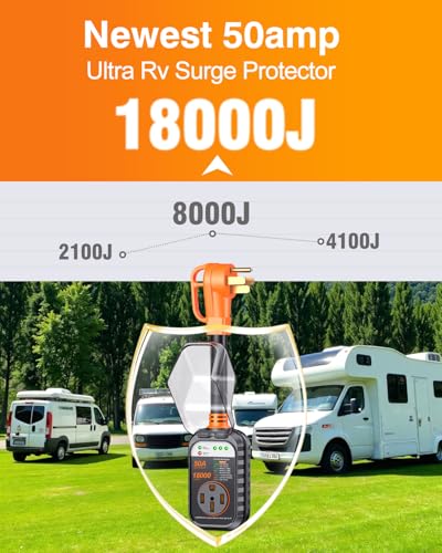 RV Surge Protector 50 Amp (50amp-Orange-Black)