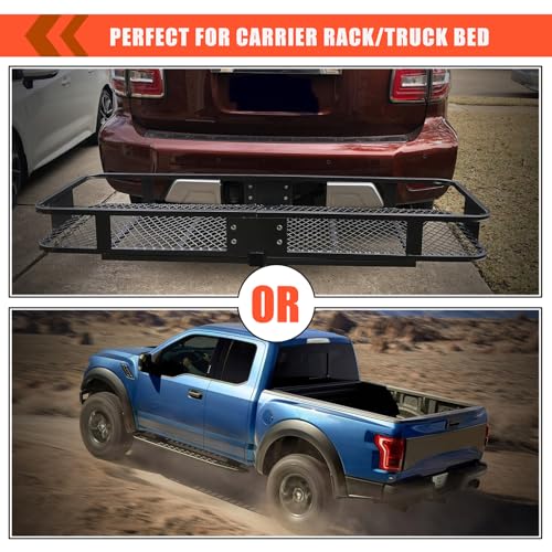 Hitch Mount Cargo Carrier Luggage Bag Waterproof 16 Cubic Feet Luggage Rack (16 Cubic Feet)