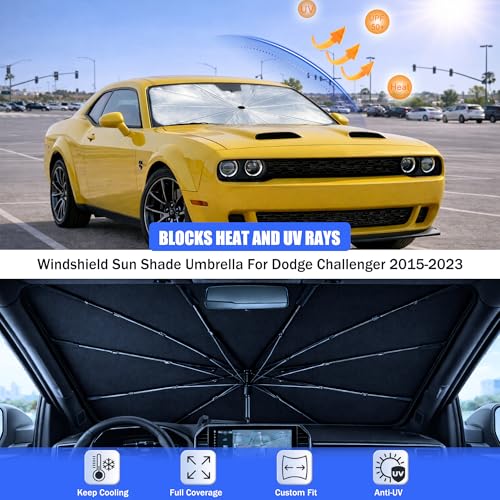 Car Windshield Sun Shade Umbrella for Dodge Challenger 2015 (For Dodge Challenger 2015-2023)