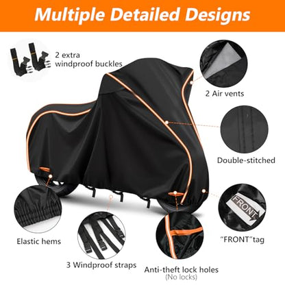 420D & Cotton Lining Waterproof Motorcycle Cover for Honda Africa Twin (Black / for Honda Africa Twin)