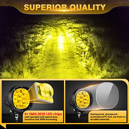 P4 Series 4 Inch Amber LED Offroad Lights Round LED Pods 2 (P4 Series Amber Offroad Lights)