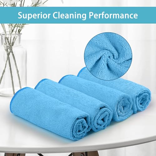 100PK Microfiber Cleaning Cloth (Blue)