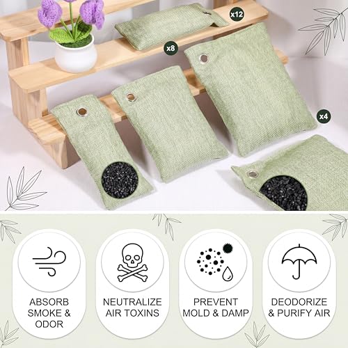 24 Pcs Activated Charcoal Odor Absorber 50g (Green)
