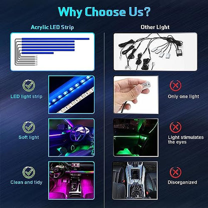 Acrylic Interior Car Lights (RGB 6 lights)