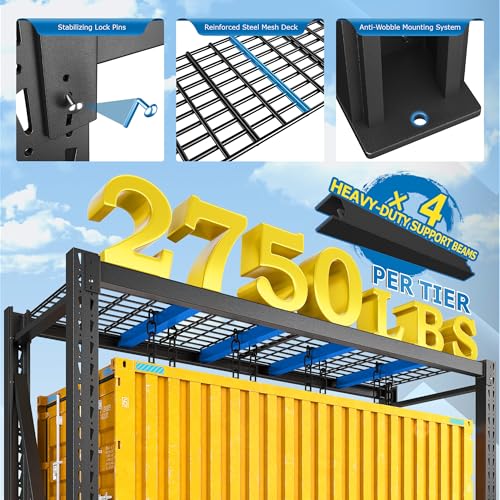 8250LBS Industrial Storage Shelves 2 (60"W x 24"D x 66"H, 4-Tier)