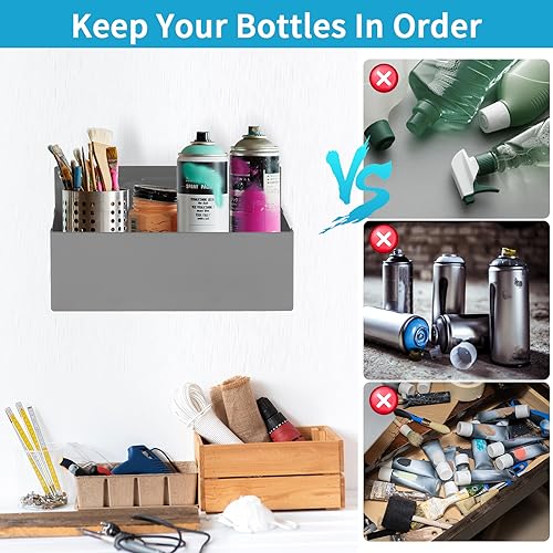 Magnetic Aerosol Spray Can Holder (Silver Grey / Large(3" x 8.3"))