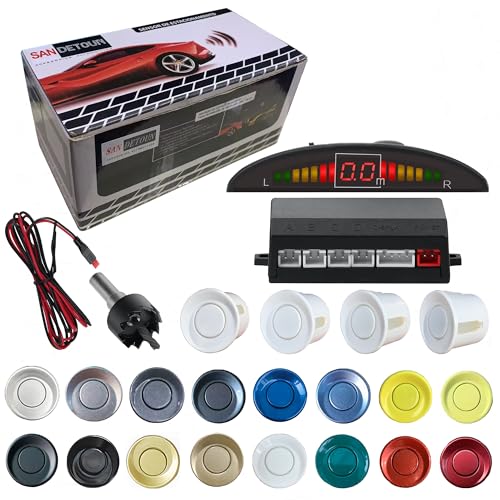 Parking Sensor Kit Backup Sensor Kit Reverse Sensor for Car 20 Color Options for Probes Adjustable Alarm Volume Professional Sensore de Reversa para Carro Safe Driving Assistant（White） (White)