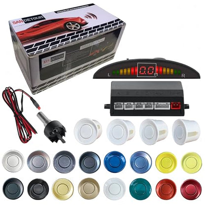 Parking Sensor Kit Backup Sensor Kit Reverse Sensor for Car 20 Color Options for Probes Adjustable Alarm Volume Professional Sensore de Reversa para Carro Safe Driving Assistant（White） (White)