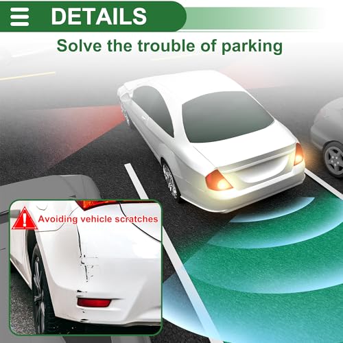 Universal Car Auto Vehicle Reverse Backup Radar System Reverse Parking Sensors Alarm Buzzer Reminder Distance Detection Red 2 Pcs Parking Sensors (Red)