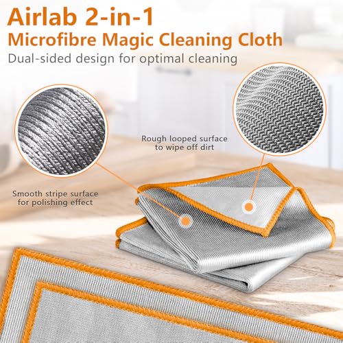 Glass Polishing Streak Free Miracle Cleaning Cloth (Sliver-orange)