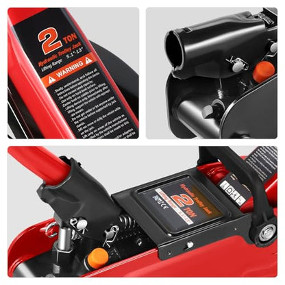 2 Ton Low Profile Hydraulic Floor Jack (Red / 2 ton)