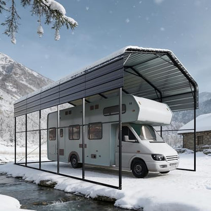 14X25 RV Carport (Gray / 14x25ft for RVS)