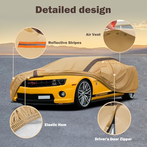 Camaro Car Cover Waterproof All Weather Compatible with Chevy Camaro (A Compatible with chevy Camaro)