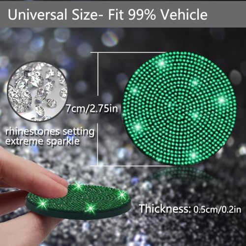 2pcs Bling Car Cup Holder Coaster (Green / 2pcs)