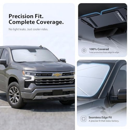for Ford F150 Windshield Sun Shade Umbrella [10 (For Ford F150 (2015-2025))