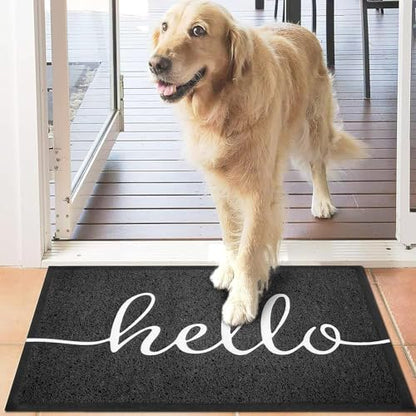 Door Mat 3 Pack Outside Inside Hello Doormat 30"x17.5" Durable Floor Mat Non Slip Rug Ultra Absorb Mud Easy Clean Front Doormat for Garage (2'6" x 1'6" / 3pack Hello)