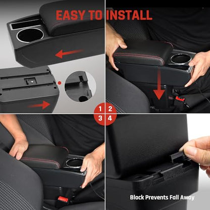 Armrest Box for Toyota Hilux Accessories (Red Thread)