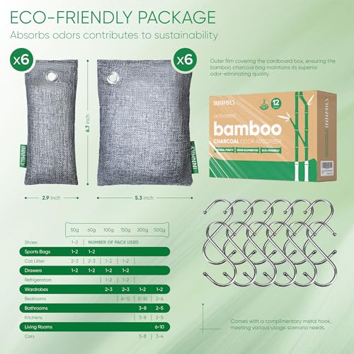 Activated Charcoal Odor Absorber (12 Packs)