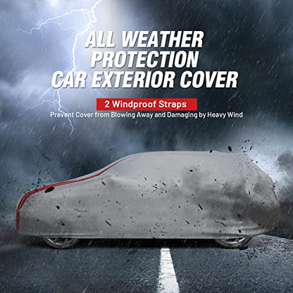 Car Cover Waterproof Custom Fit for Honda CRV Car Cover (Sliver＆Red / Custom Fit CRV)
