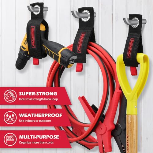 20 Pack Heavy Duty Garage Storage Hooks with Extension Cord Organizer (20-Pack Hooks + 6 Straps)
