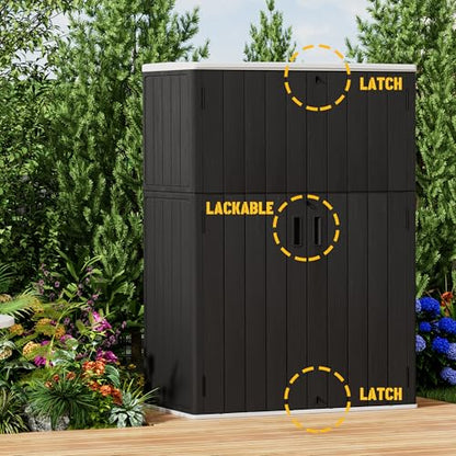 Vertical Outdoor Storage Cabinets (Black-57Cu.ft)