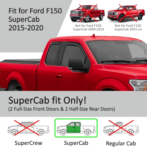 in Channel Extra Durable Rain Guards for Ford F150 2015 (For F150 15-20)