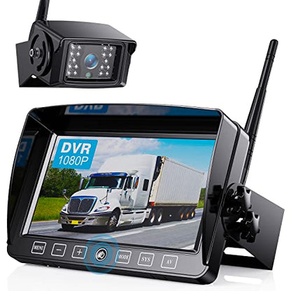 1080P Wireless Backup Camera System Kit with 7'' DVR Split Touch Monitor