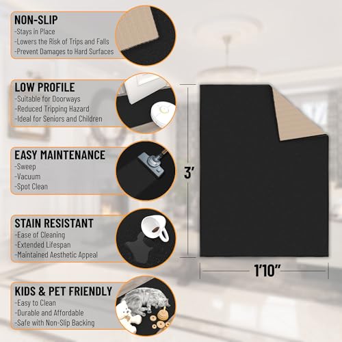 2x3 Entryway Rug (Solid Black)